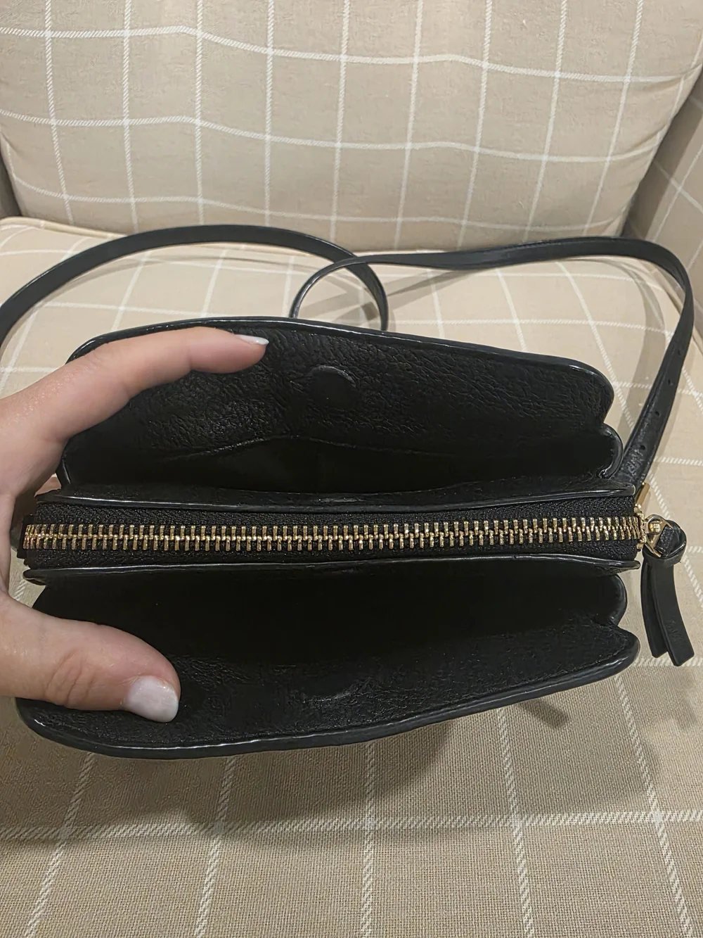 Tory Burch Black Pebbled Leather Crossbody Bag - Like NEW